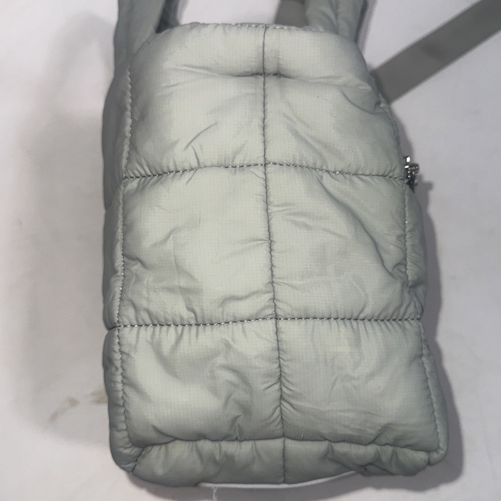 Lululemon Quilted Grid Crossbody Bag Green Gray Puffer Tote Adjustable Strap O/S - Picture 13 of 16